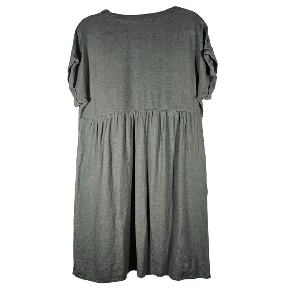 Briggs Sage Green Dress S Knee-Length V-Neck Soft Neutral Quiet Luxury Lounge - Picture 3 of 11